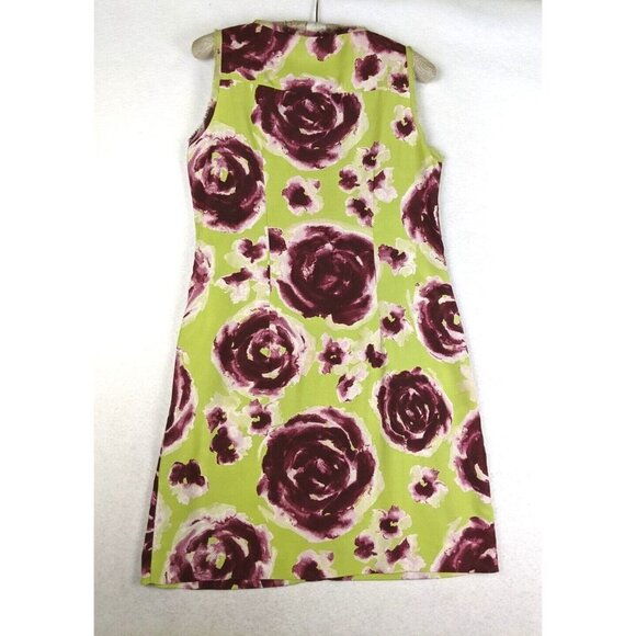 SIMPLY VERA VERA WANG - WOMEN'S GREEN PRINT DRESS BOW DETAIL - SIZE 10 - Picture 4 of 6